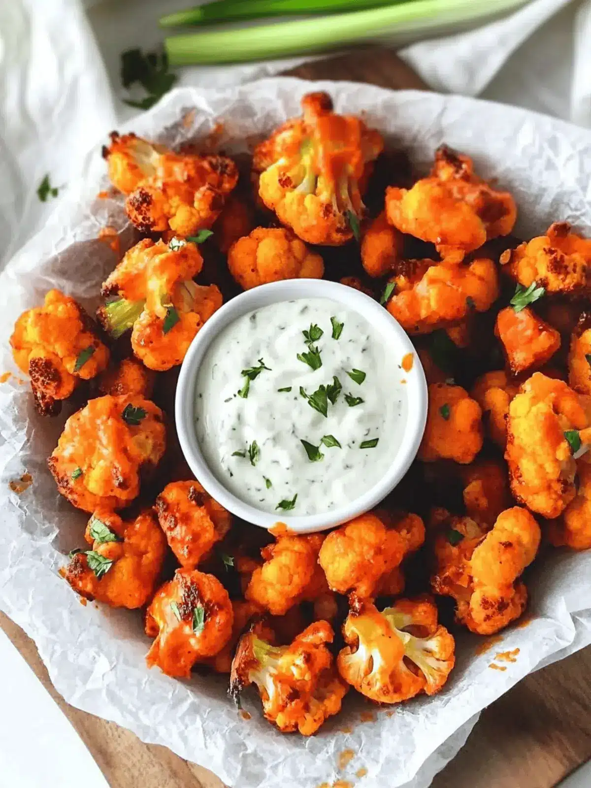 Baked Buffalo Cauliflower Bites