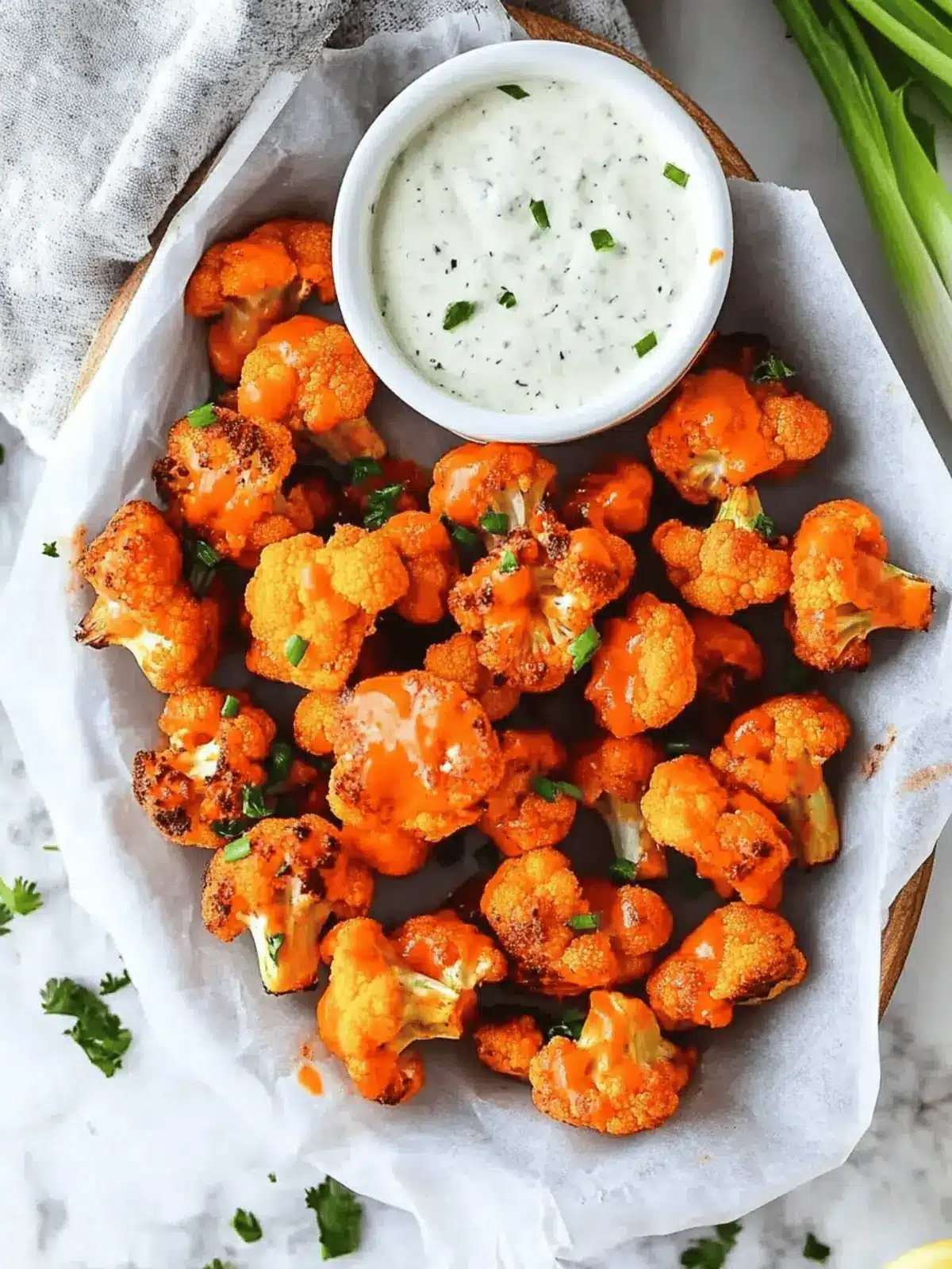Baked Buffalo Cauliflower Bites