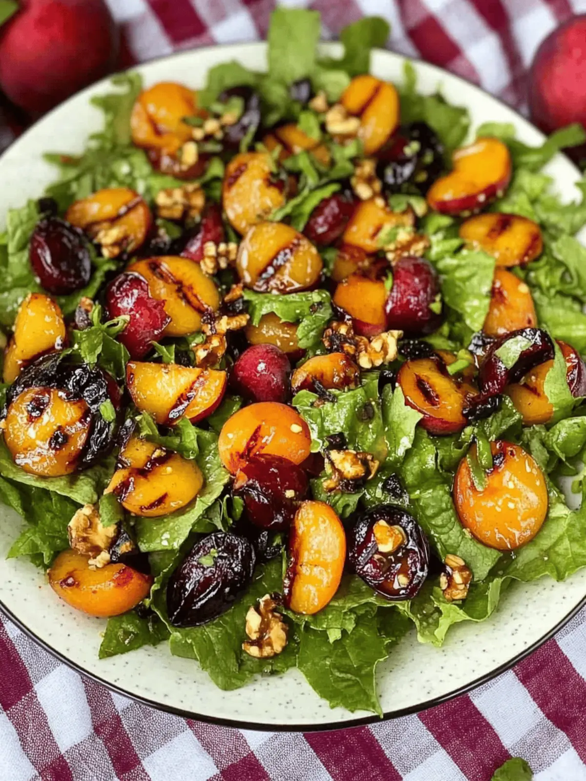 Grilled Plum Salad-A Kiss Of Fire Makes Fruit Sing!