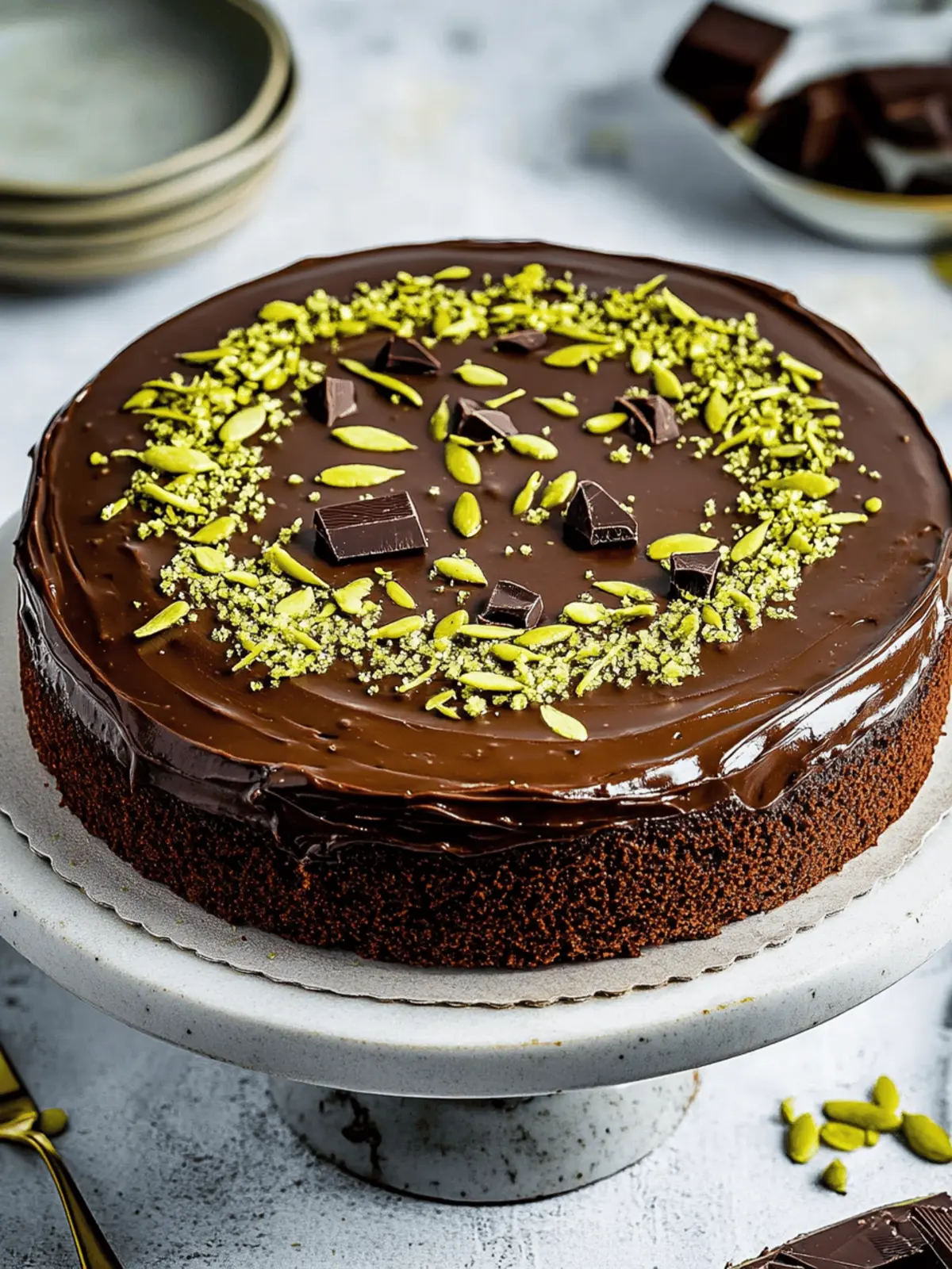 Indulge in Dubai Chocolate Cake with Pistachio Bliss