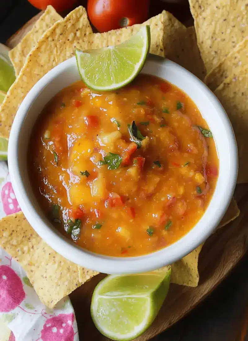 Roasted Peach Tomato Salsa