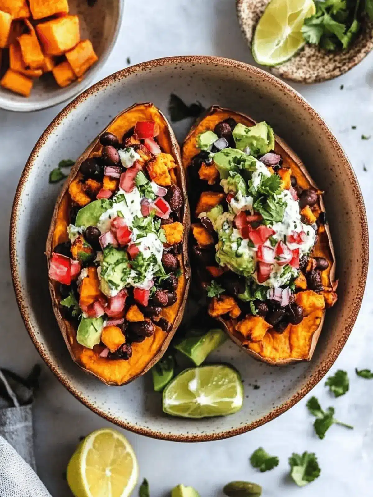 Black Bean Stuffed Sweet Potatoes (Vegan)