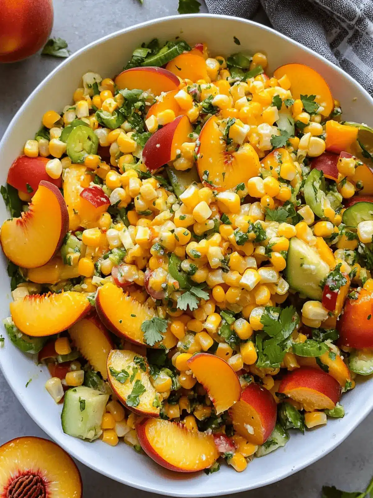 Sweet Corn Salad with Peaches