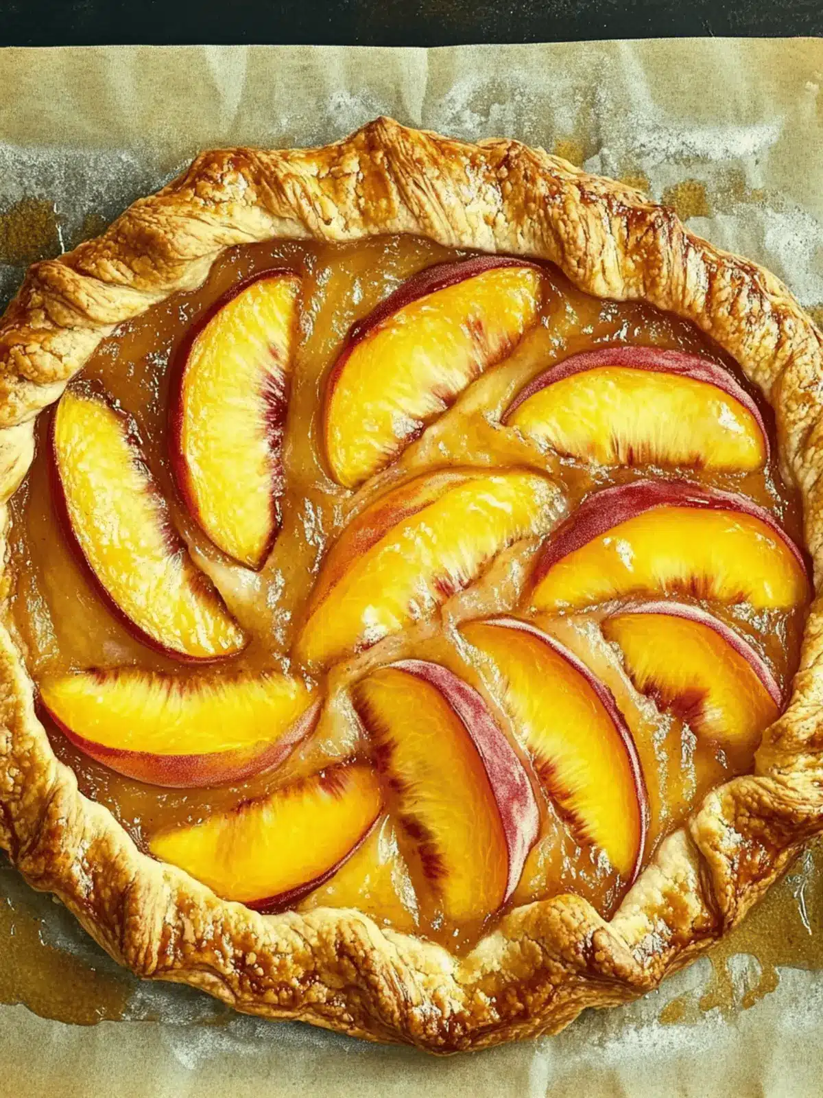 Irresistible Puff Pastry Peach Galette with Cinnamon Bliss