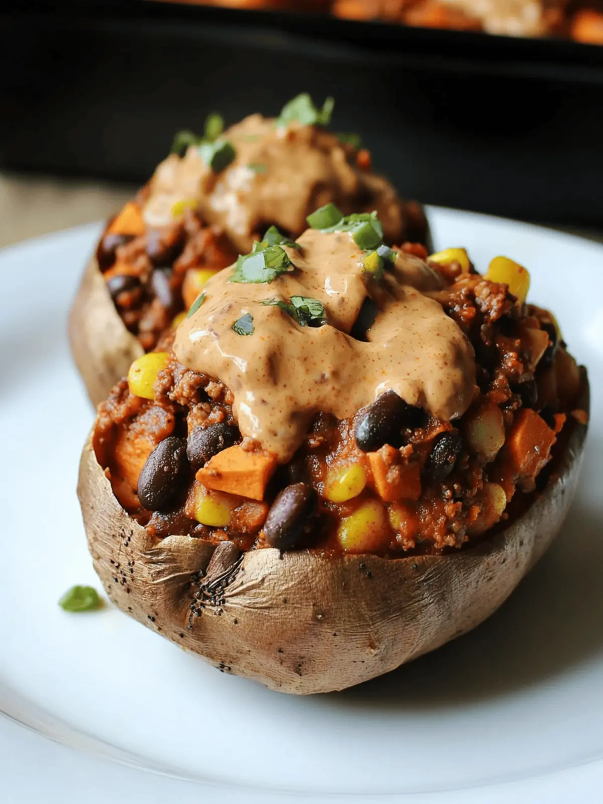 Vegan Chili Stuffed Sweet Potatoes