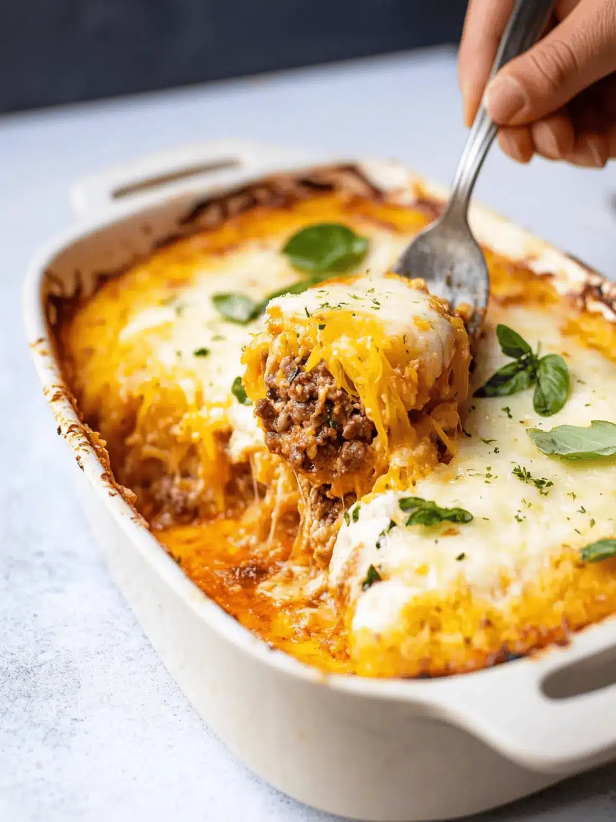 Spaghetti Squash Casserole w/ Beef (Cheesy & Baked)