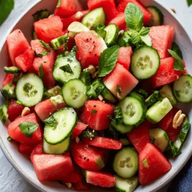 Simple Watermelon and Cucumber Hydration Salad