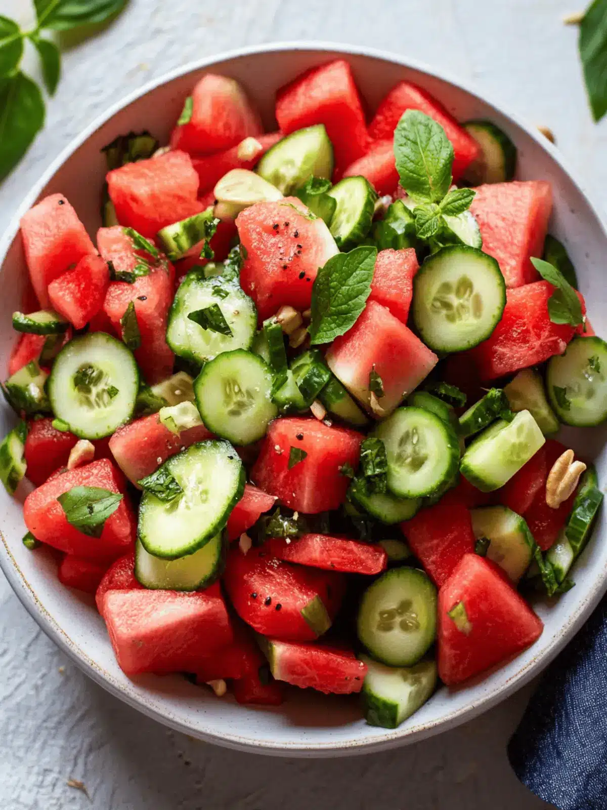 Simple Watermelon and Cucumber Hydration Salad