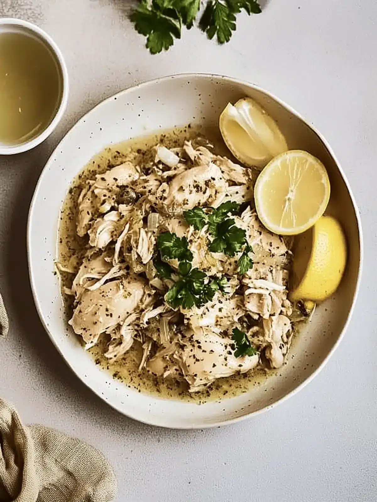Slow Cooker Lemon Garlic Chicken
