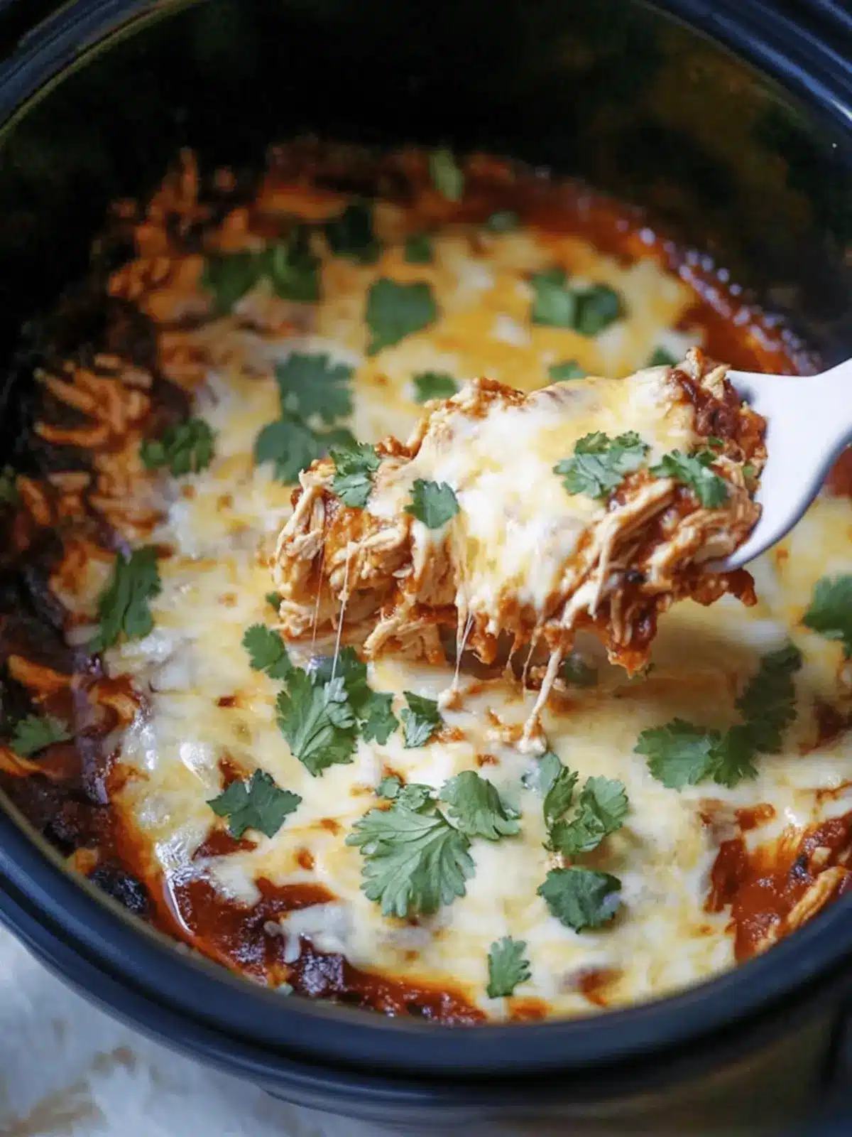 Easy slow cooker chicken enchiladas recipe