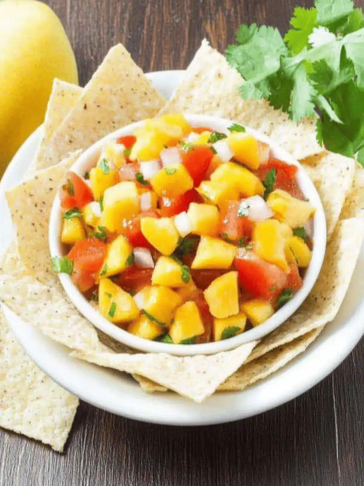 Mango Salsa and Baked Corn Tortilla Chips