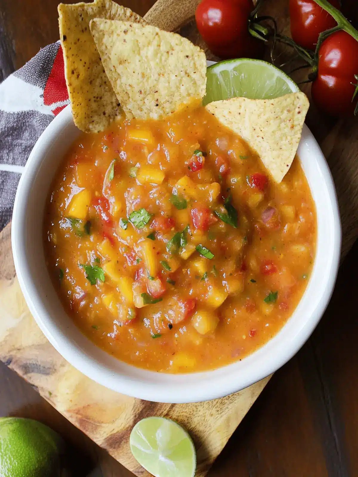 Roasted Peach Tomato Salsa