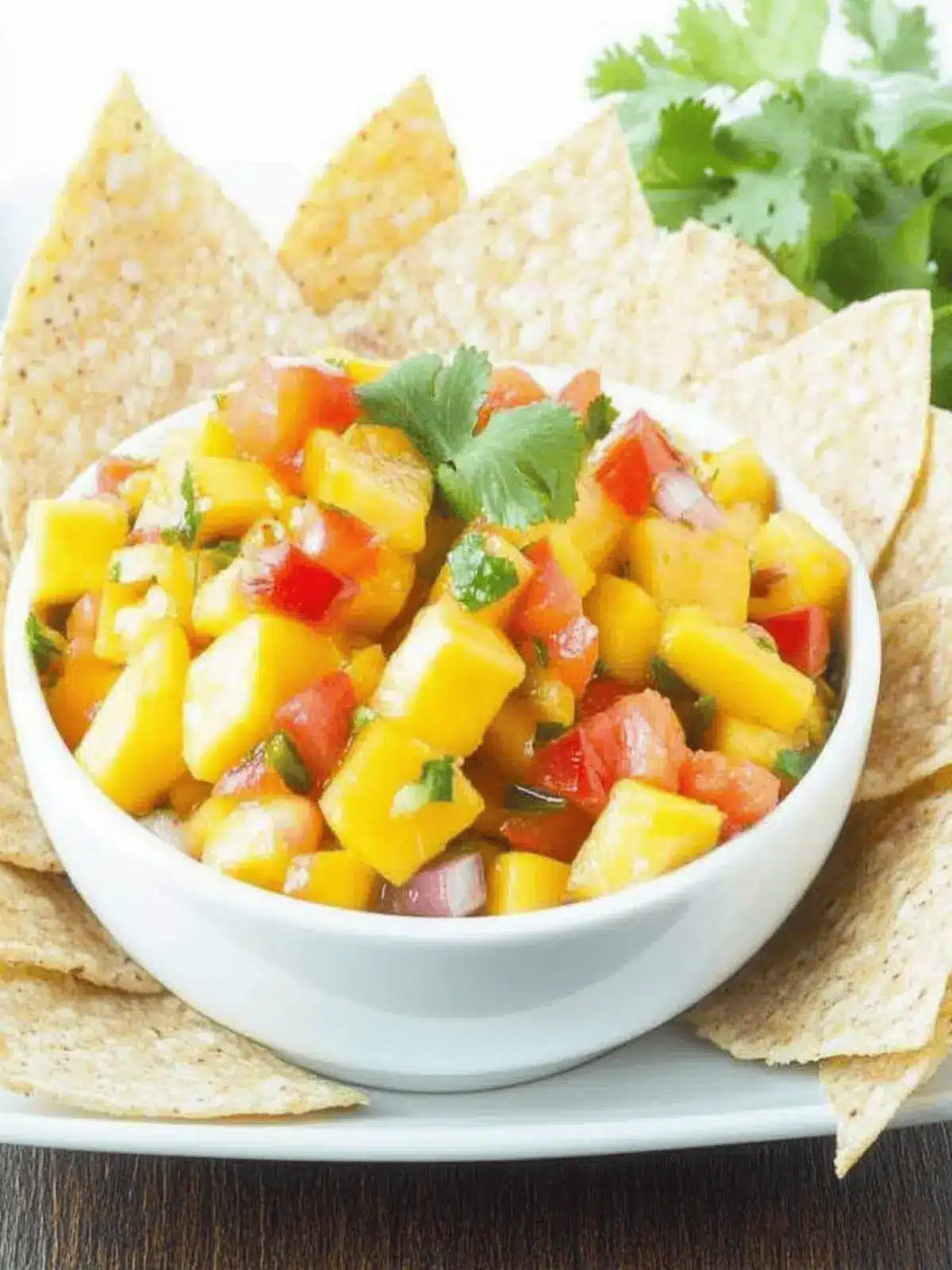 Mango Salsa and Baked Corn Tortilla Chips