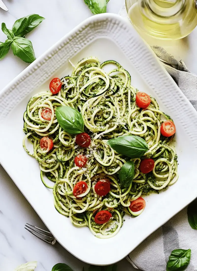 Heather’s Zucchini Noodles with Basil-Pumpkin Seed Pesto