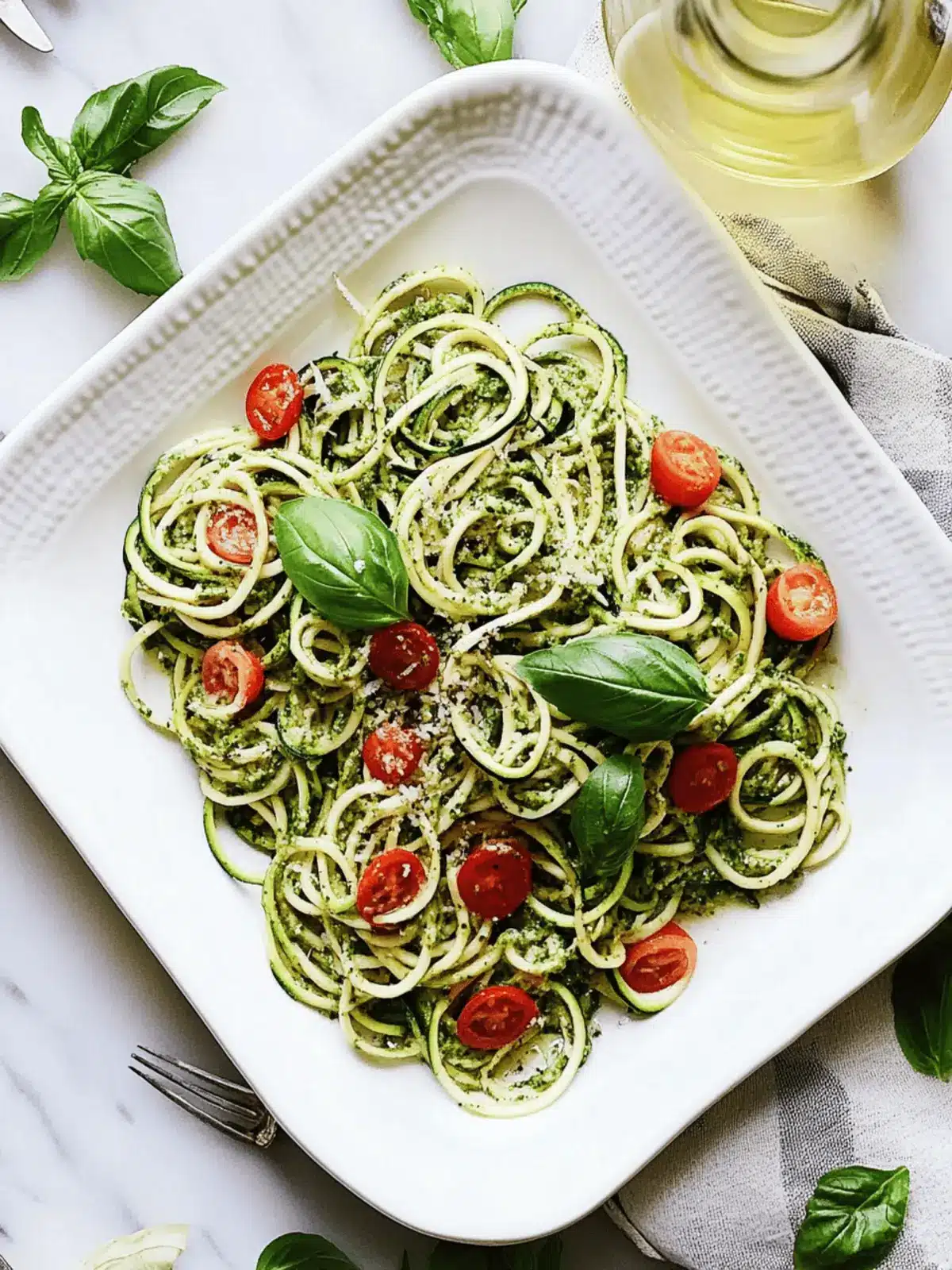 Heather’s Zucchini Noodles with Basil-Pumpkin Seed Pesto