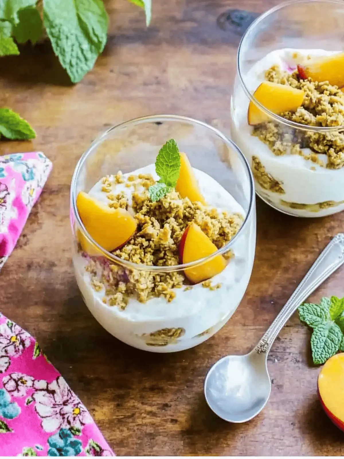 Creamy Peach Yogurt Parfait: A Quick Vegan Delight