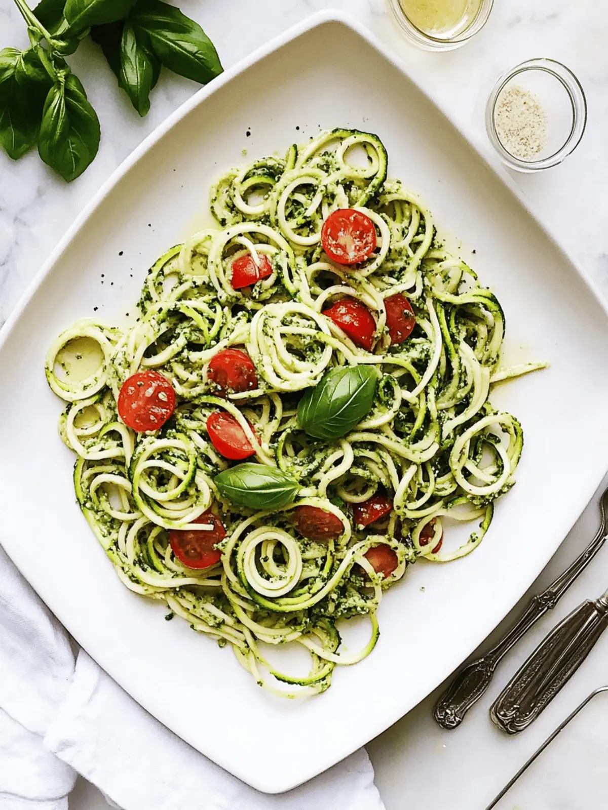 Heather’s Zucchini Noodles with Basil-Pumpkin Seed Pesto