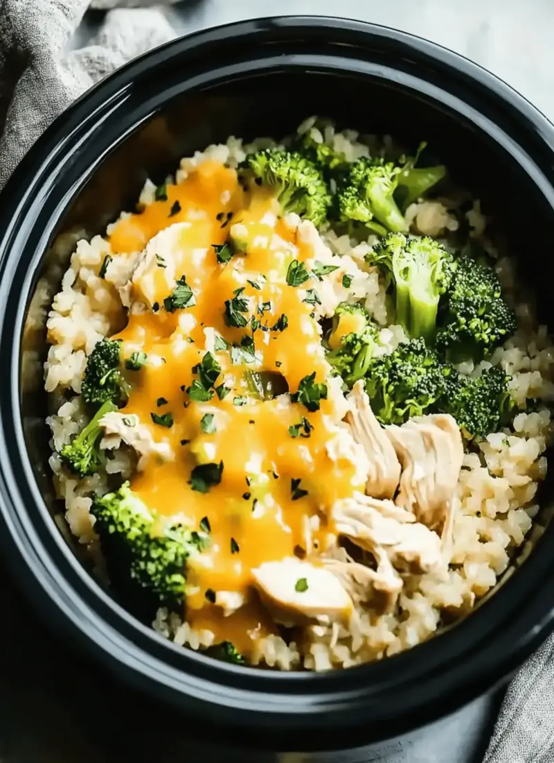 Delicious Crockpot Broccoli Chicken and Rice
