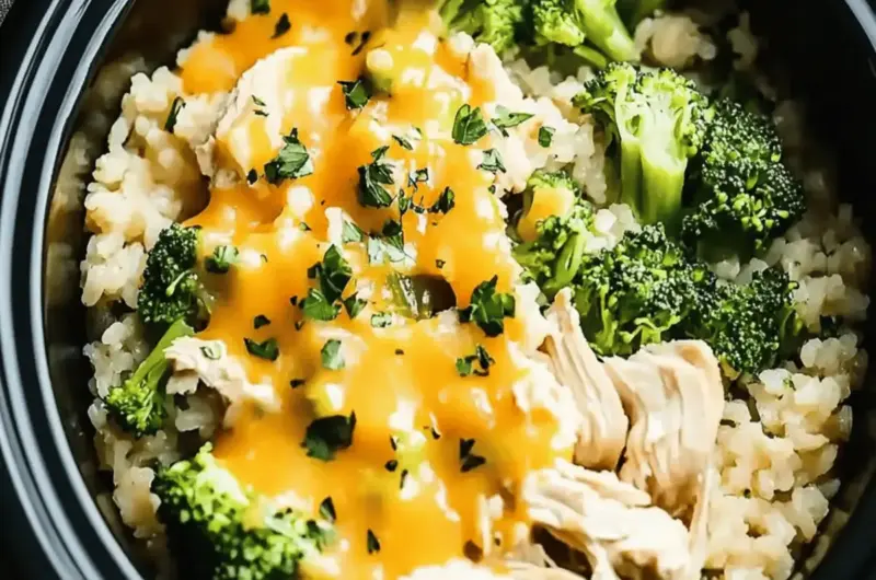 Delicious Crockpot Broccoli Chicken and Rice