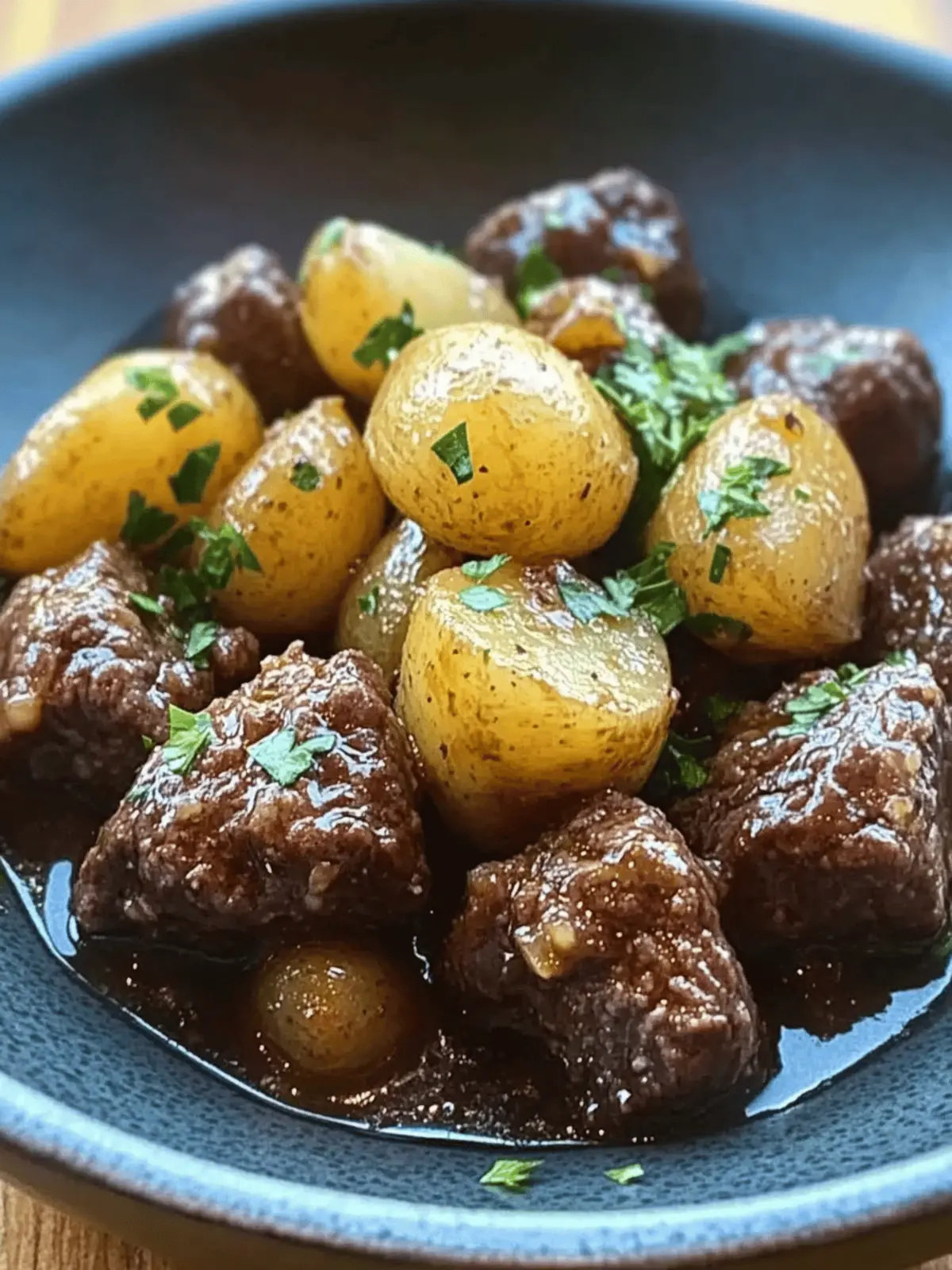 Garlic Butter Beef Bites with Potatoes