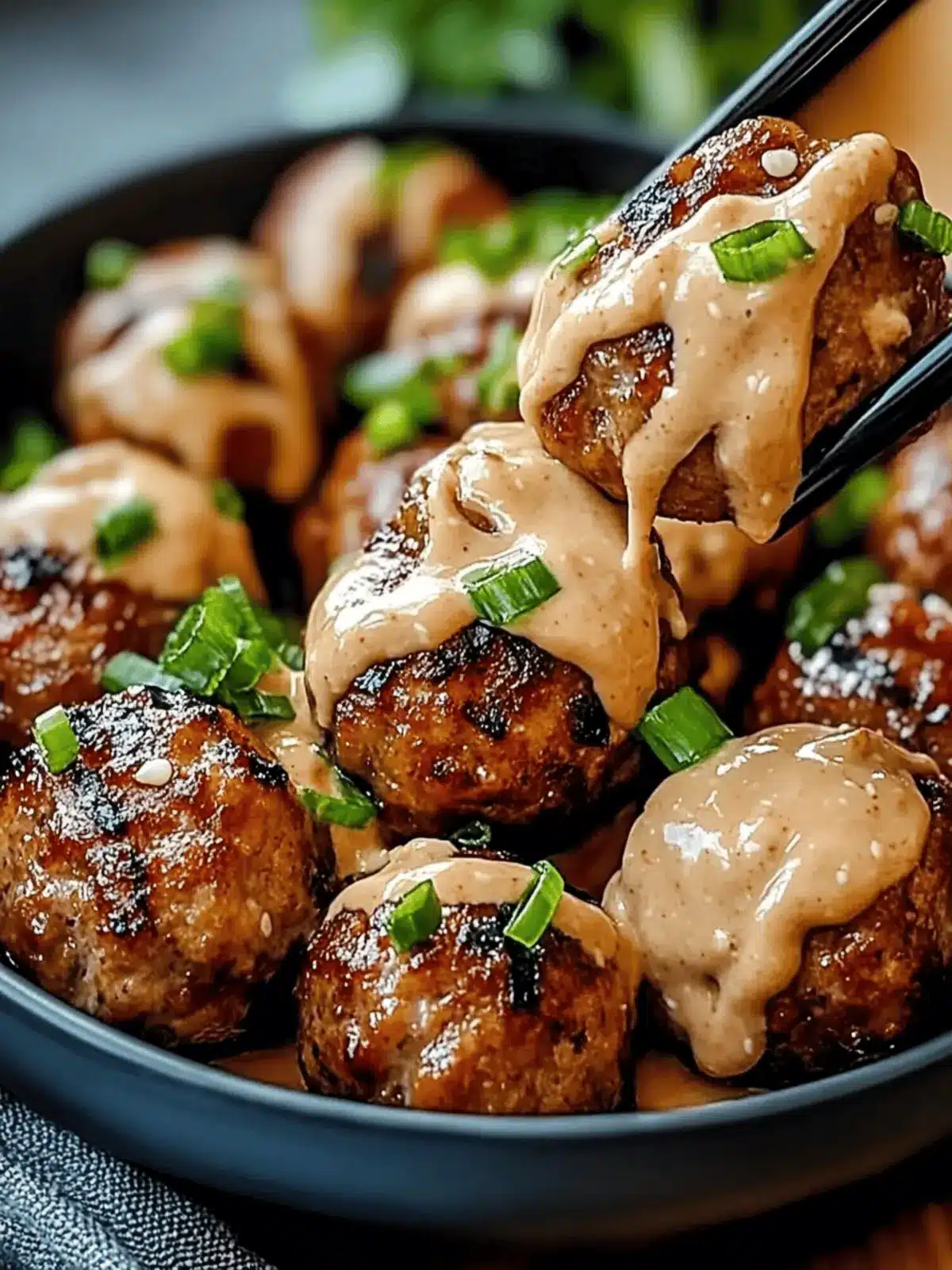 Korean BBQ Meatballs with Spicy Mayo Dip