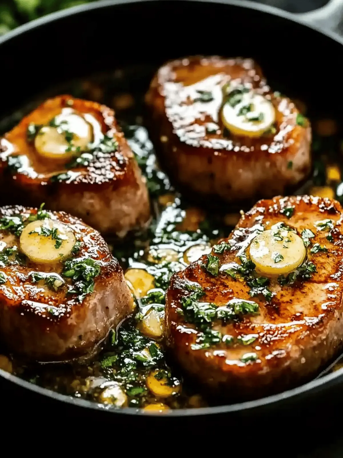 Garlic Butter Pan Seared Pork Chops
