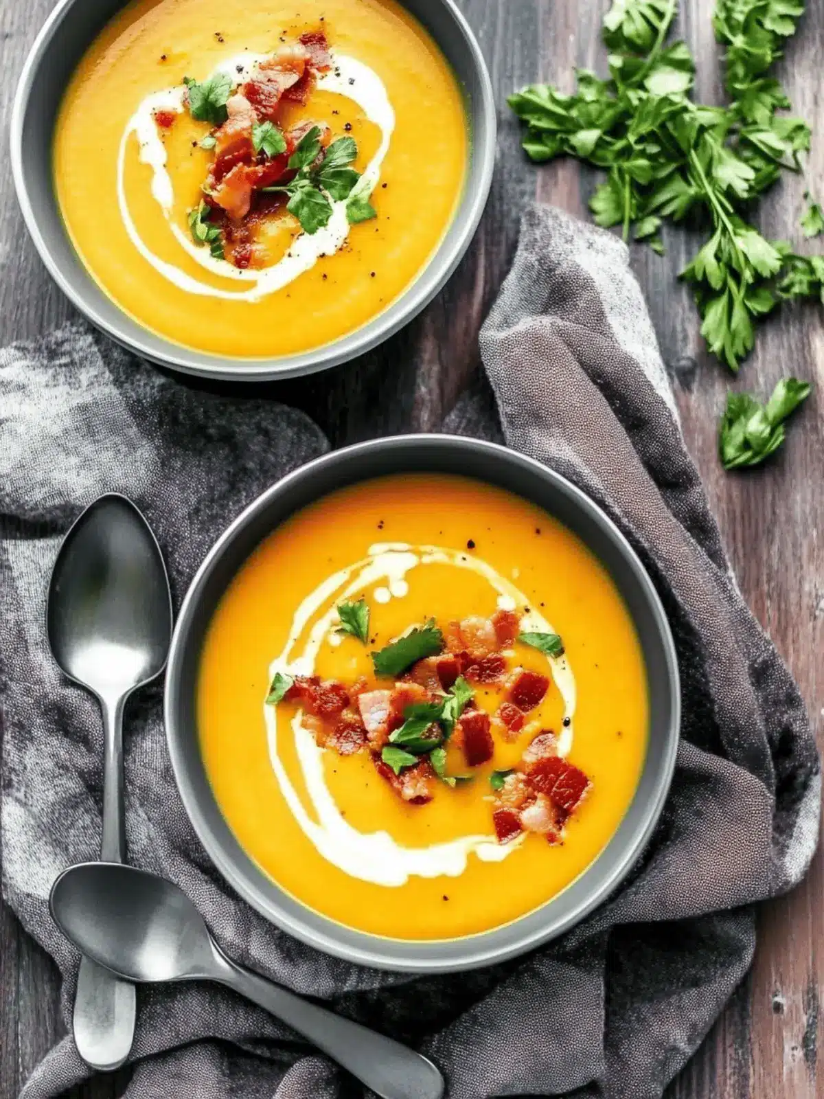 Creamy Carrot Soup with Bacon