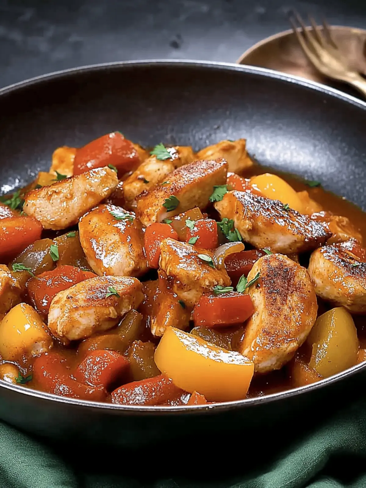 Skillet Chicken Kielbasa and Bell Pepper