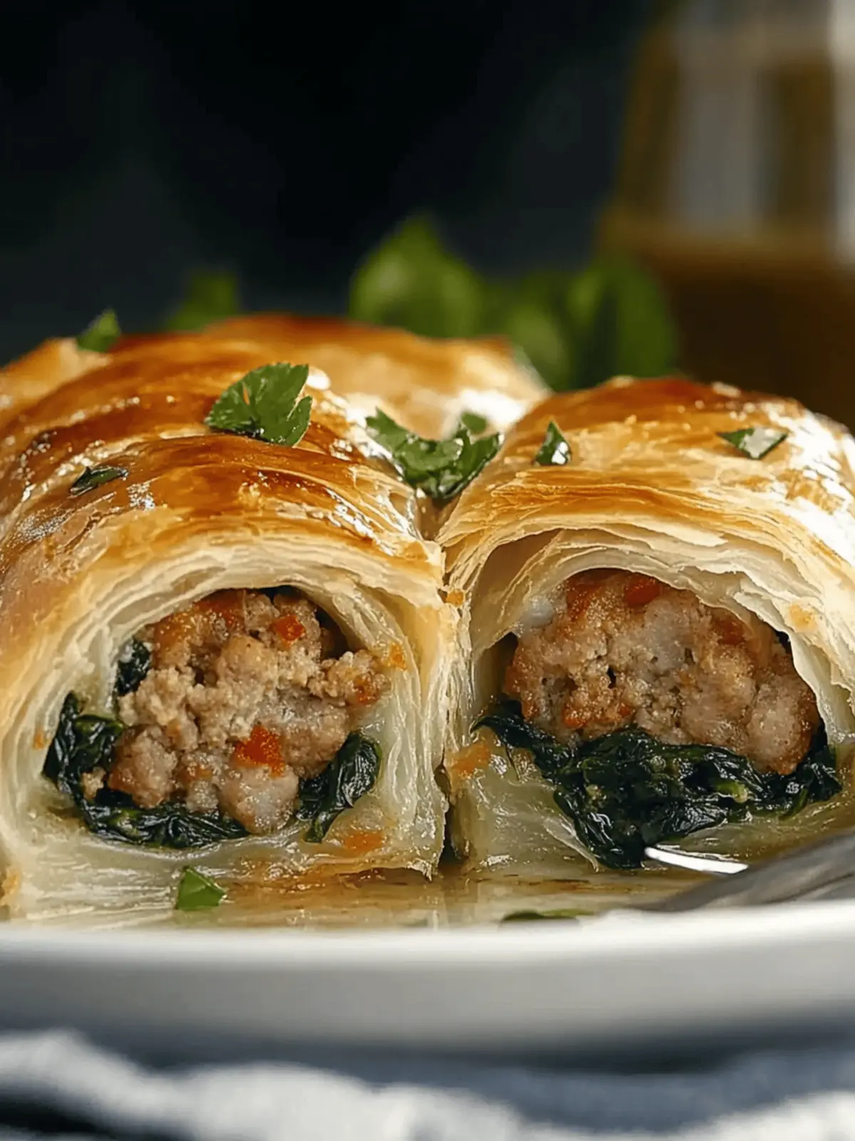 Italian Sausage and Spinach Strudel