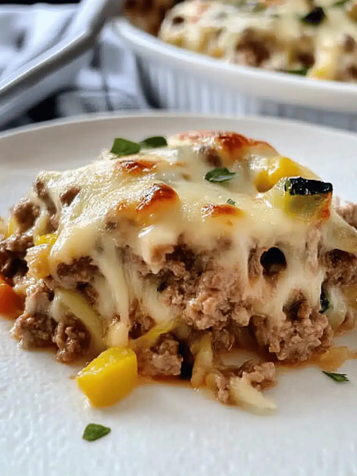 KETO PHILLY CHEESESTEAK CASSEROLE