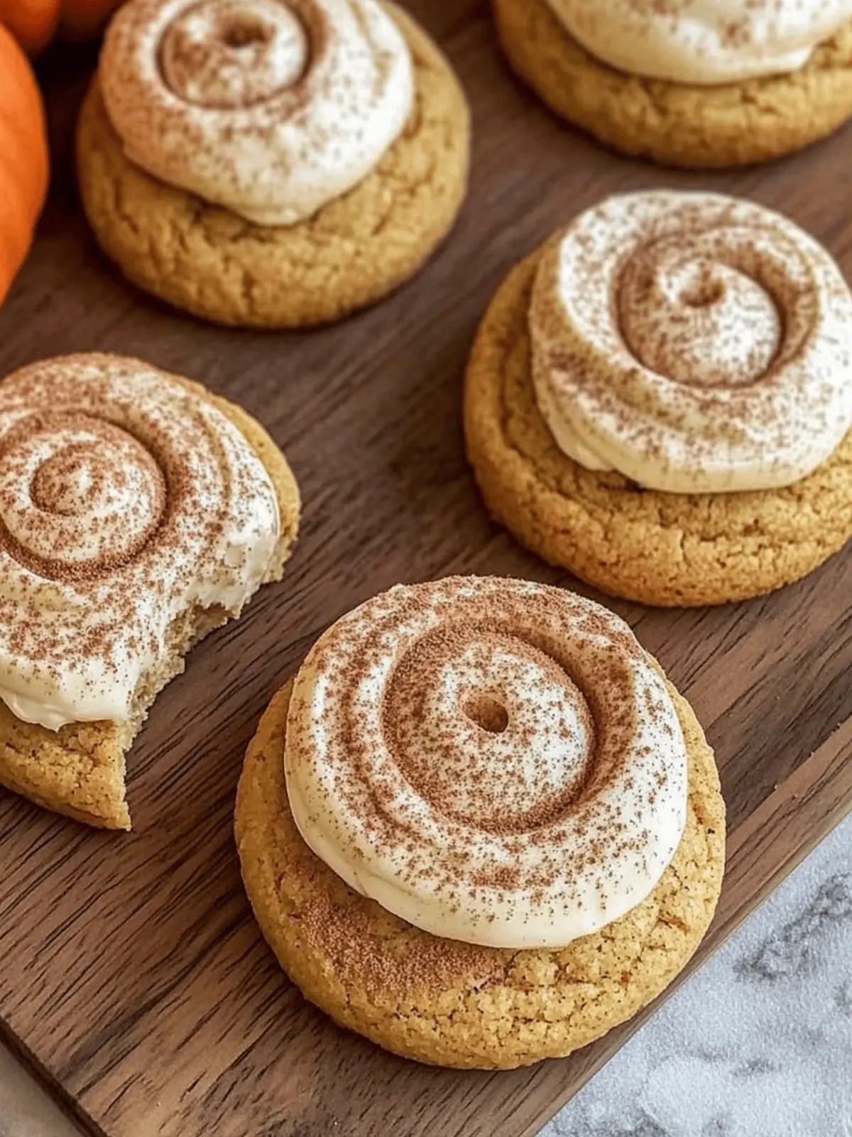 Soft Pumpkin Cookies with Cinnamon Frosting