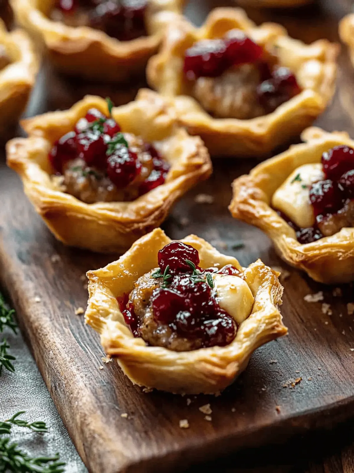 Sausage Cranberry Brie Bites