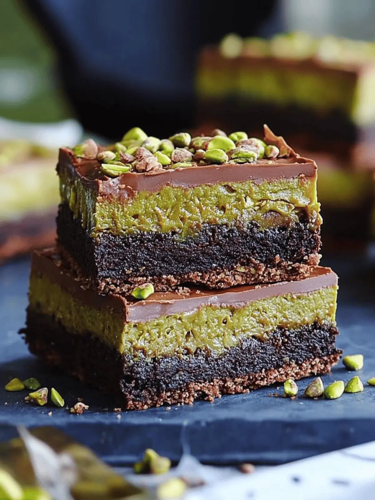 Pistachio Kunafa Brownie