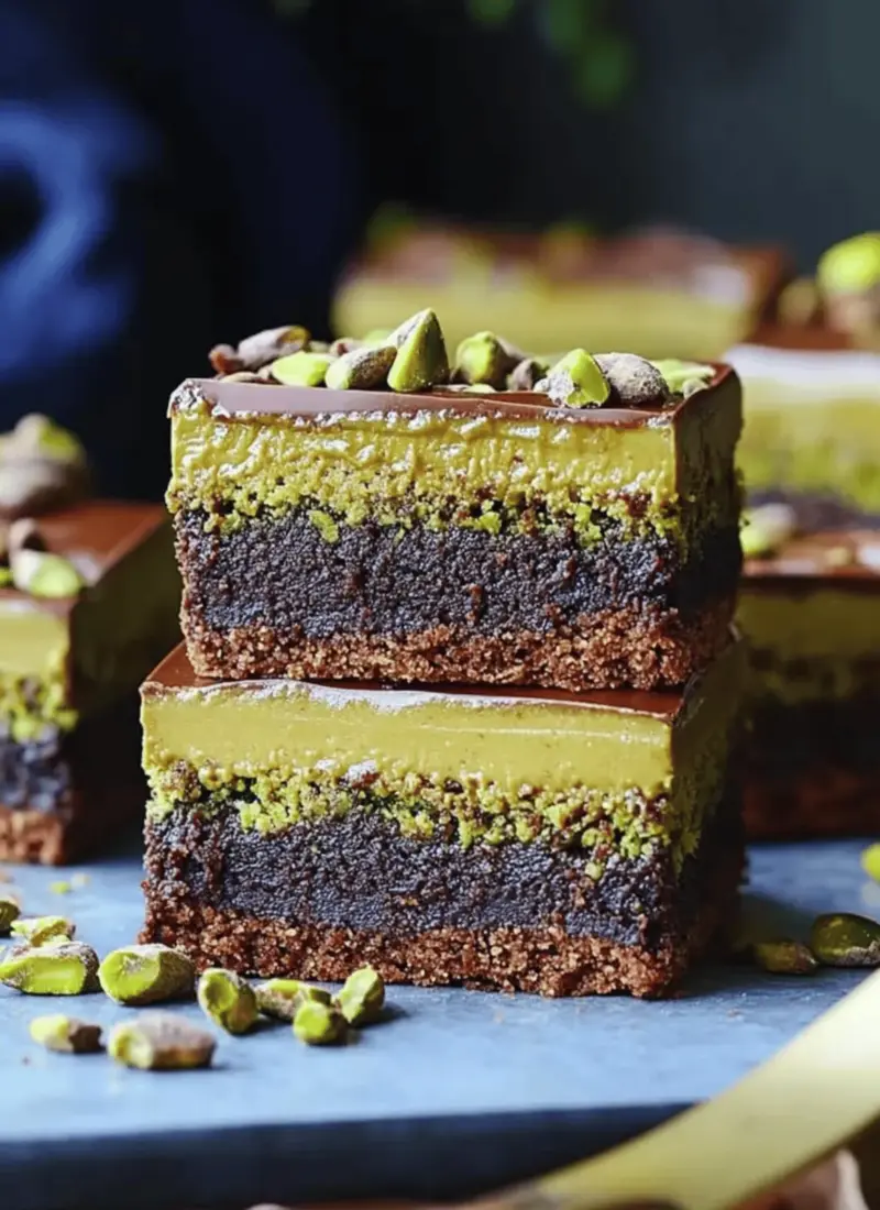 Pistachio Kunafa Brownie