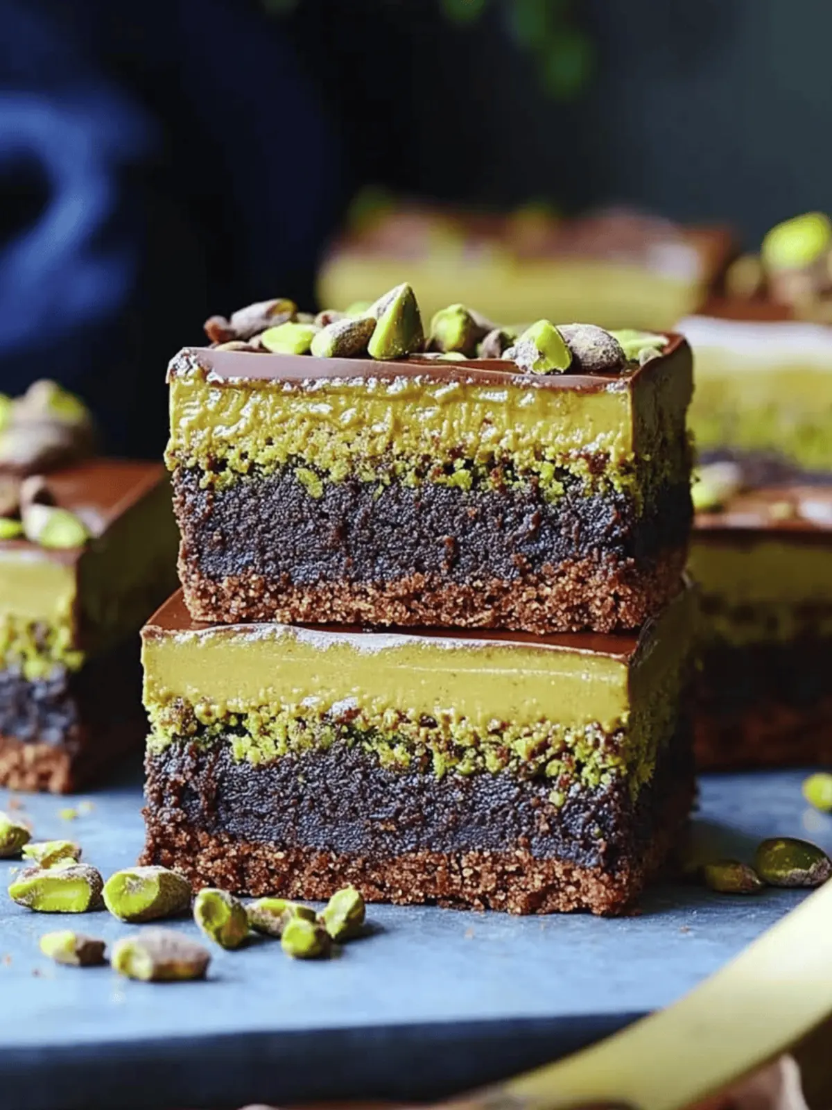 Pistachio Kunafa Brownie