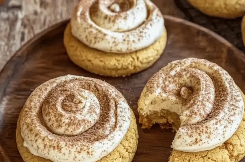 Soft Pumpkin Cookies with Cinnamon Frosting