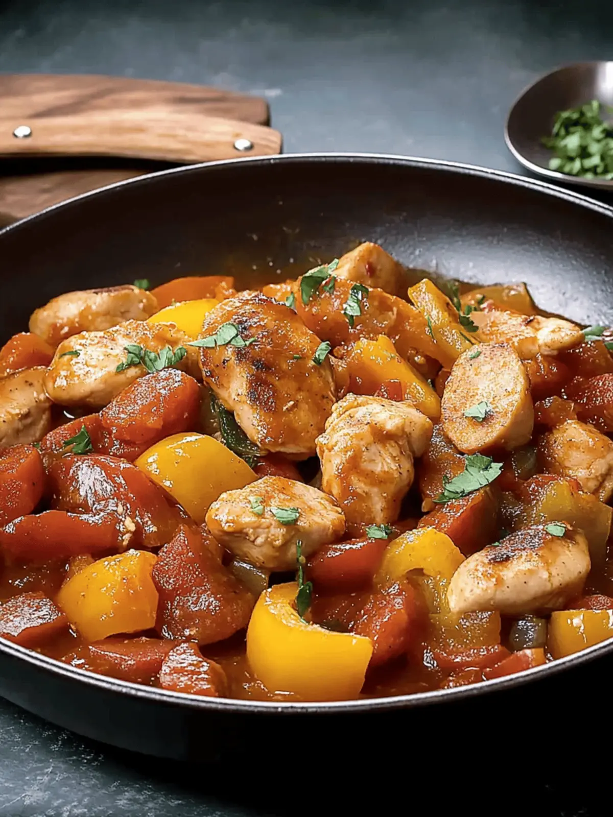 Skillet Chicken Kielbasa and Bell Pepper