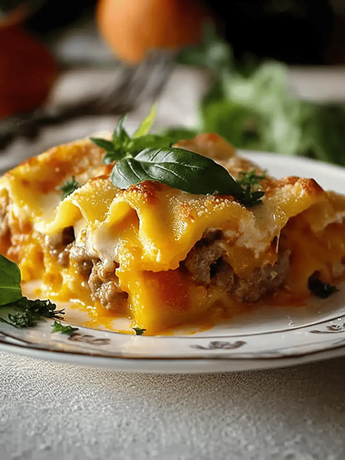 Sausage Butternut Squash Lasagna Roll-Ups