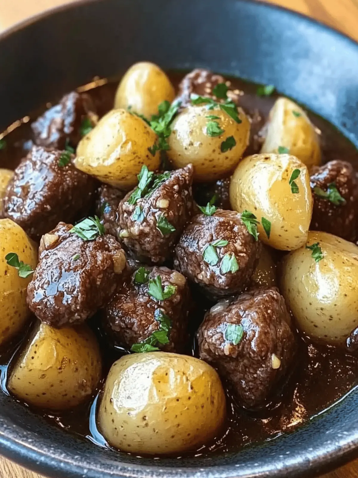 Garlic Butter Beef Bites & Potatoes make a perfect dinner