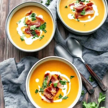 Creamy Carrot Soup with Bacon
