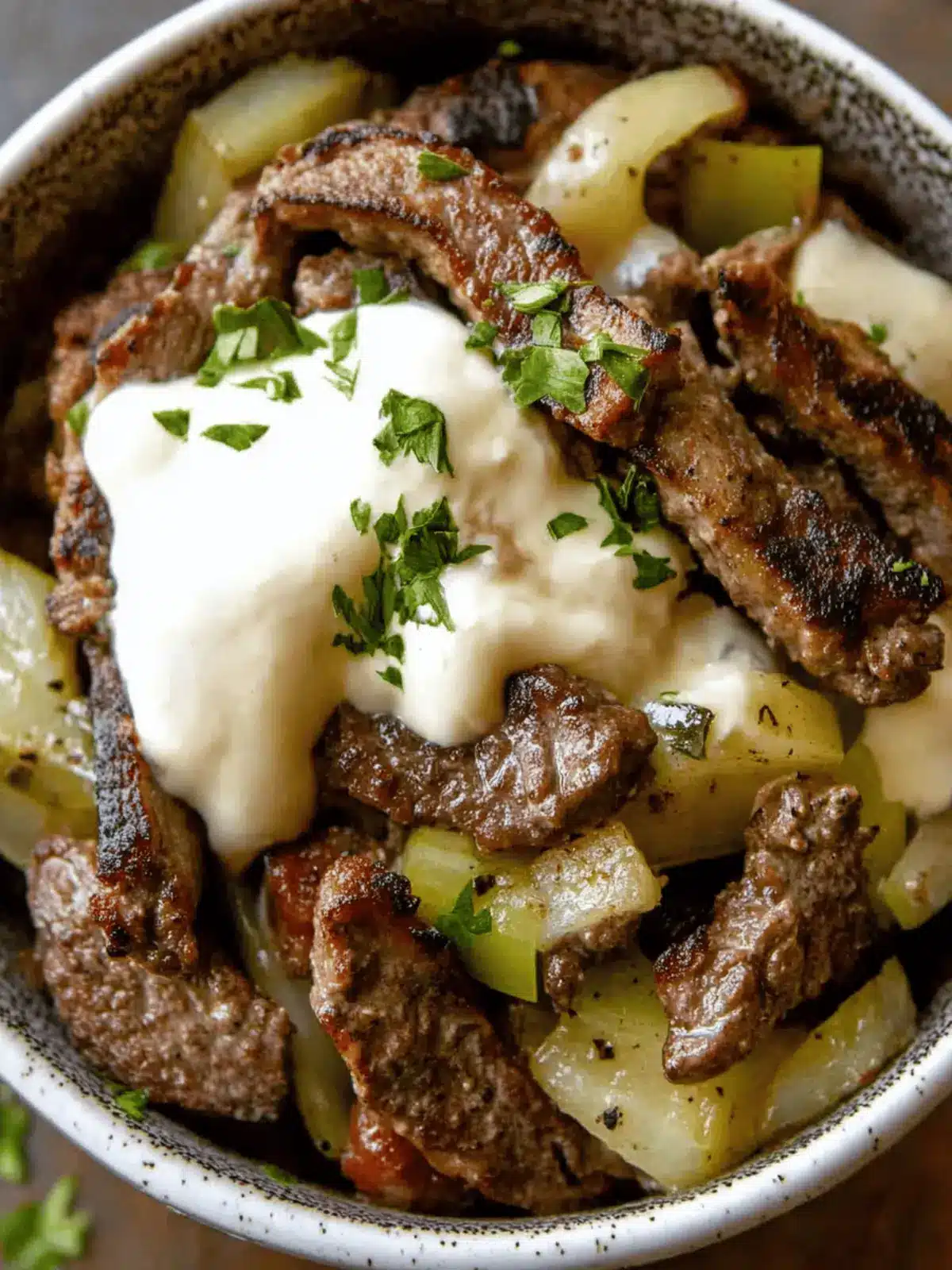 Low Carb Keto Philly Cheesesteak (Philly Cheesesteak in a Bowl)