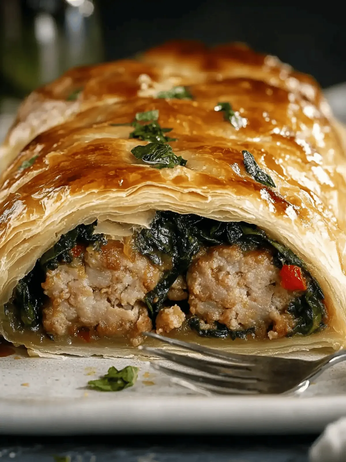 Italian Sausage and Spinach Strudel