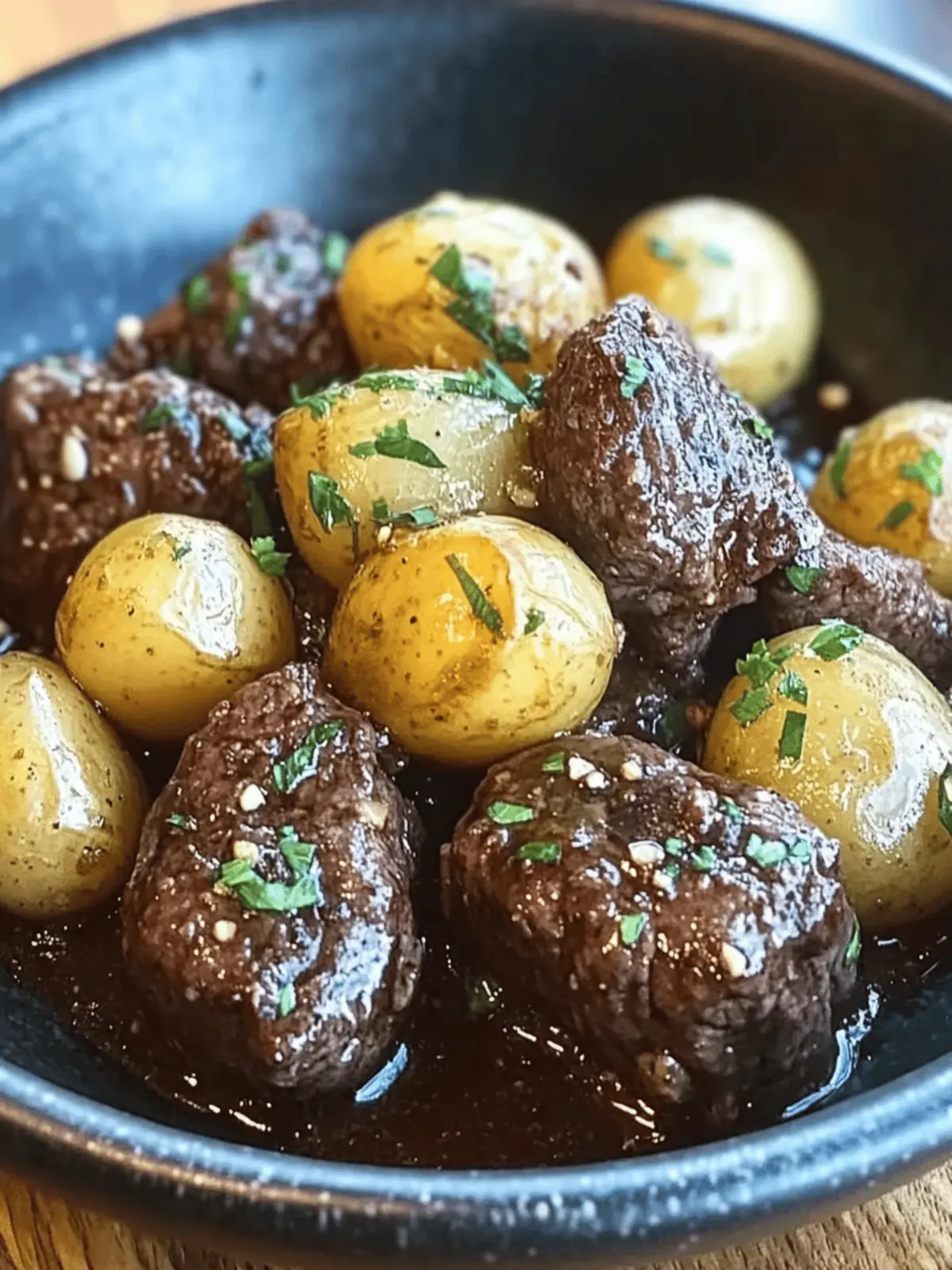 Garlic Butter Beef Bites with Potatoes