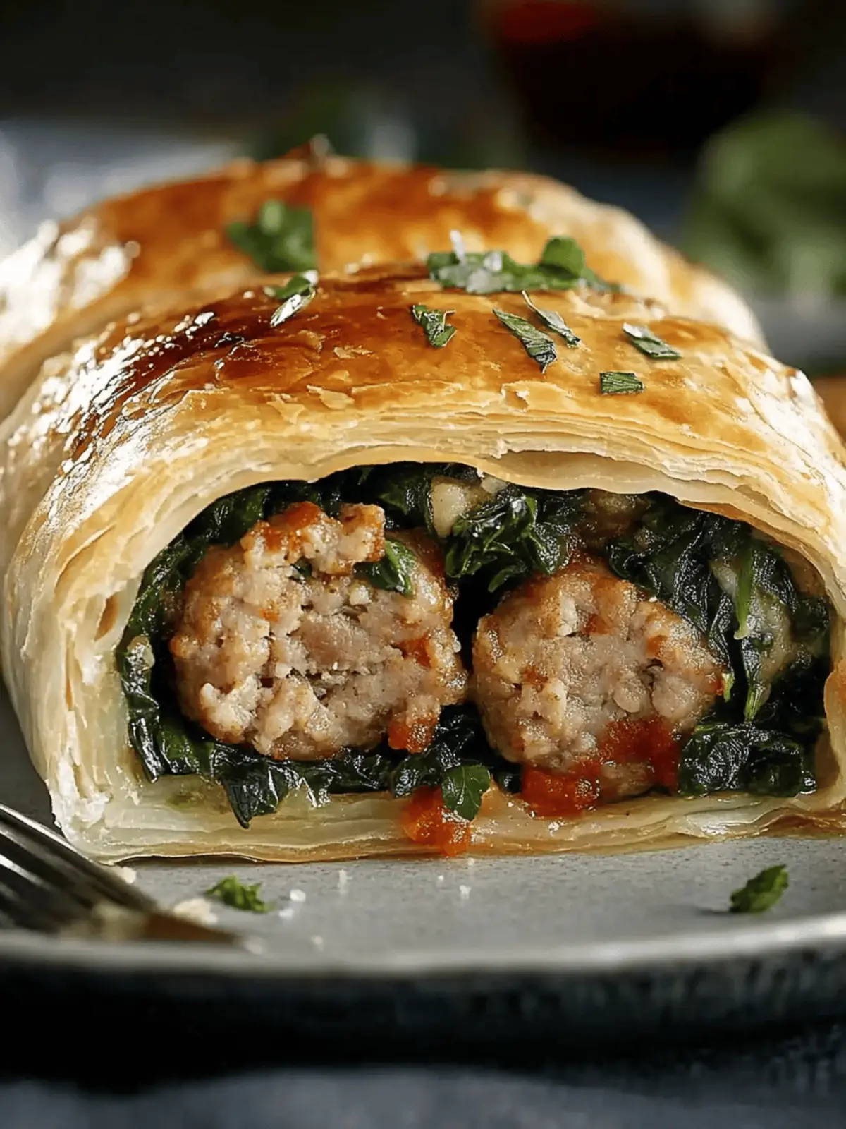 Italian Sausage and Spinach Strudel
