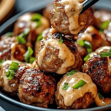 Korean BBQ Meatballs with Spicy Mayo Dip