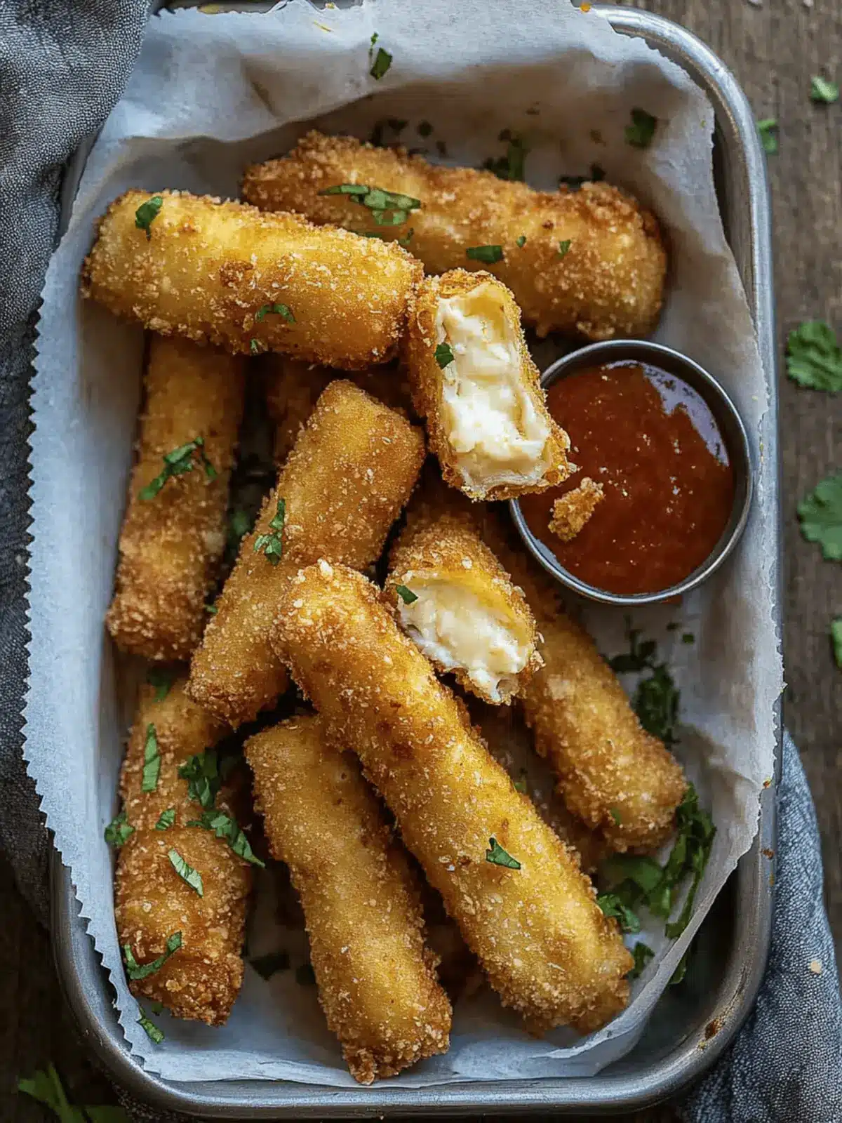 Crab Rangoon Mozzarella Sticks