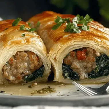 Italian Sausage and Spinach Strudel