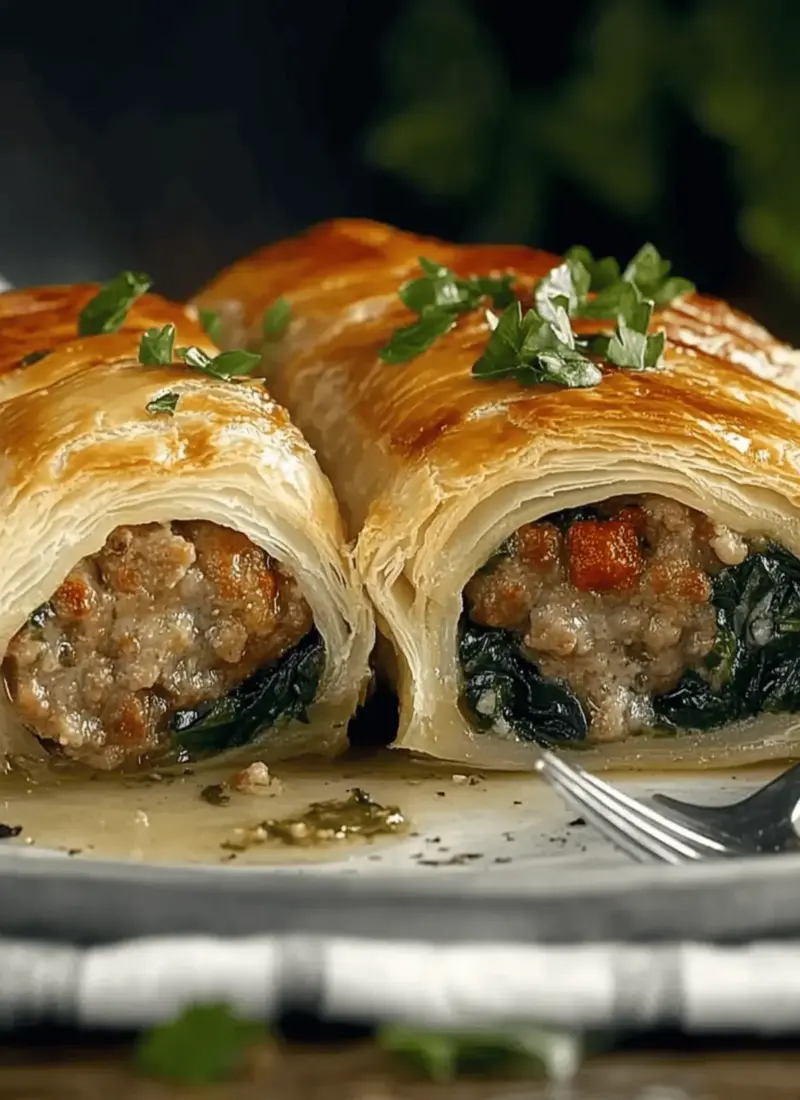 Italian Sausage and Spinach Strudel