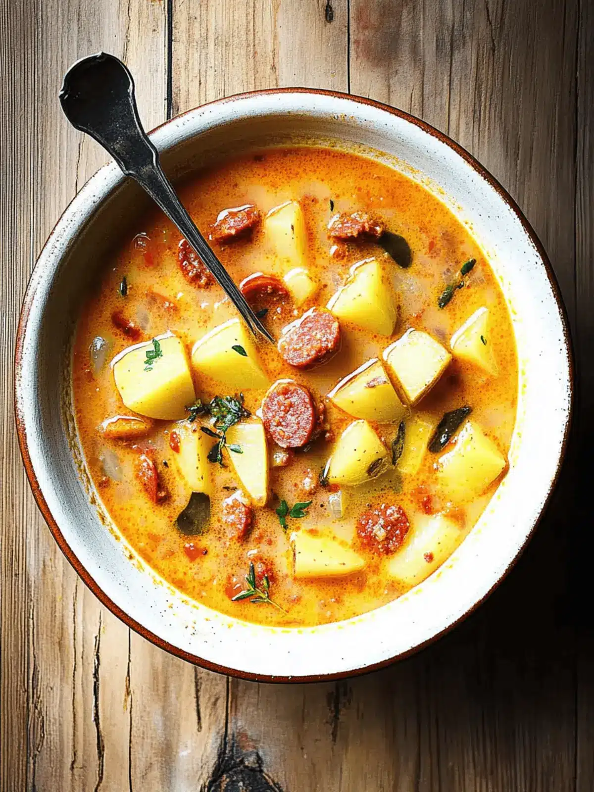 Spanish Potato Soup with Chorizo