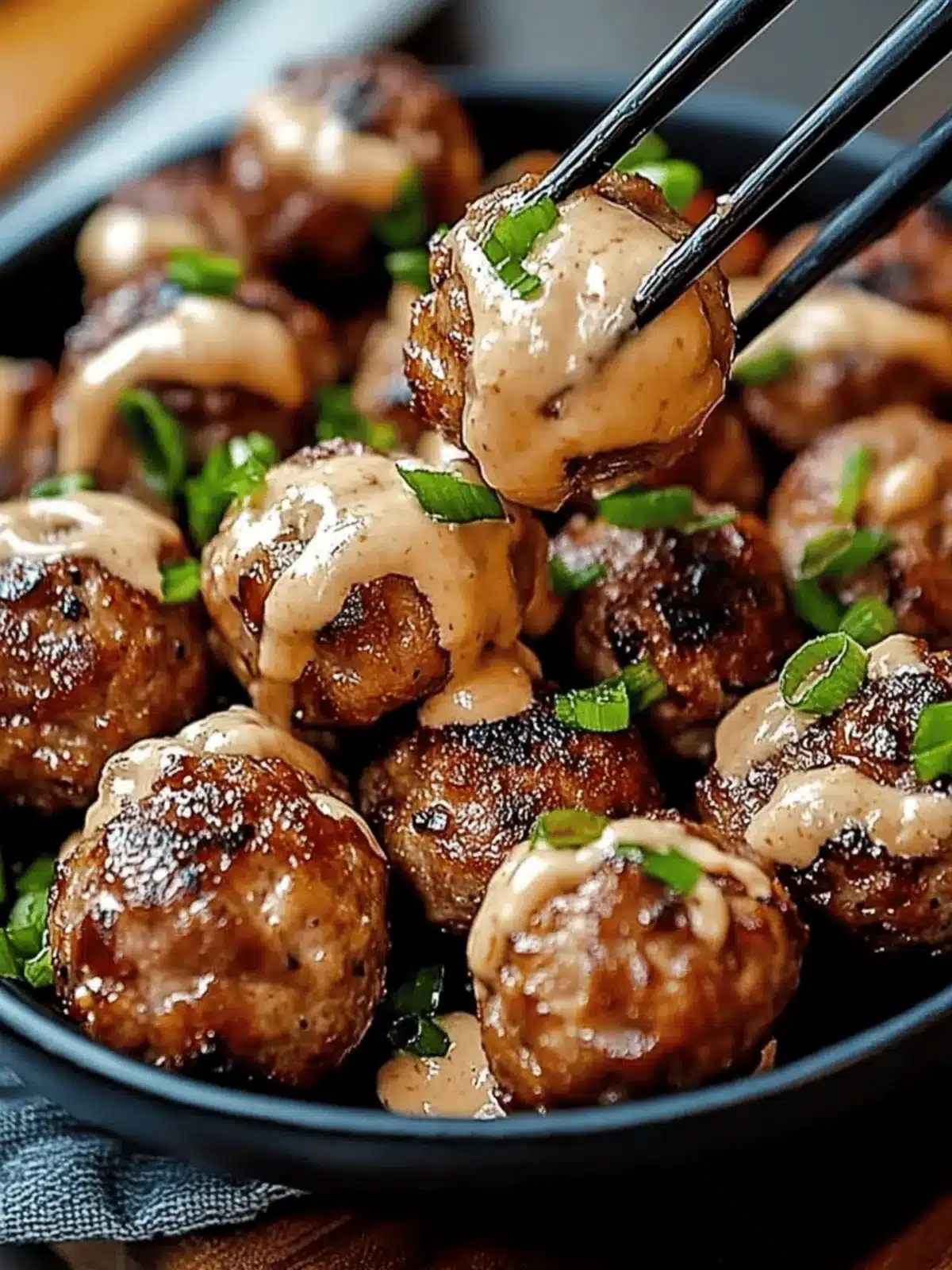 Korean BBQ Meatballs with Spicy Mayo Dip